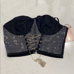 Missguided Diamanté Bustier Corset Bralette